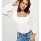 Ribbed Long Sleeve Blouse