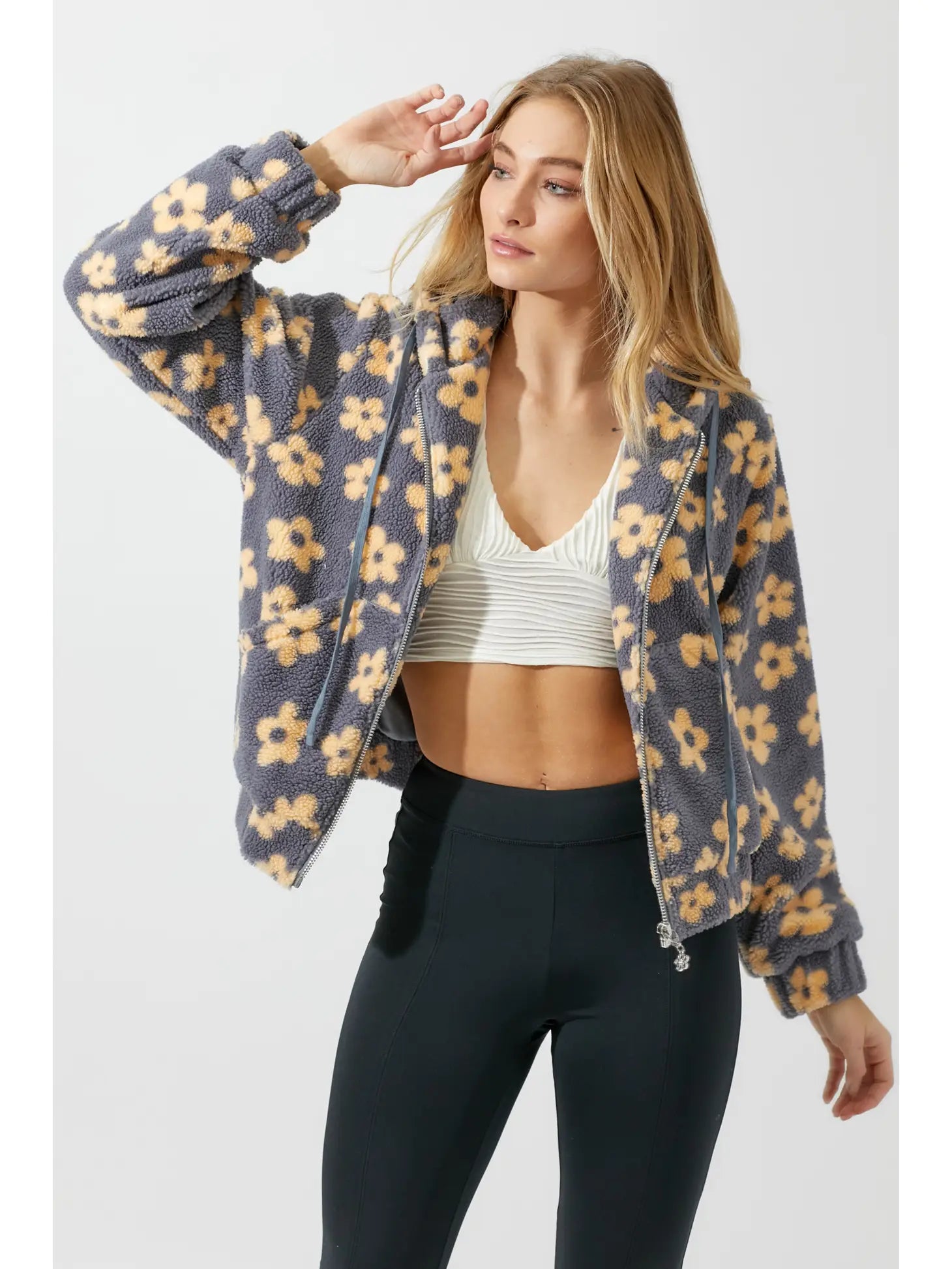 Teddy Daisy Print Jacket