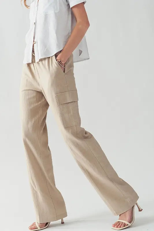 Linen Cargo Trousers