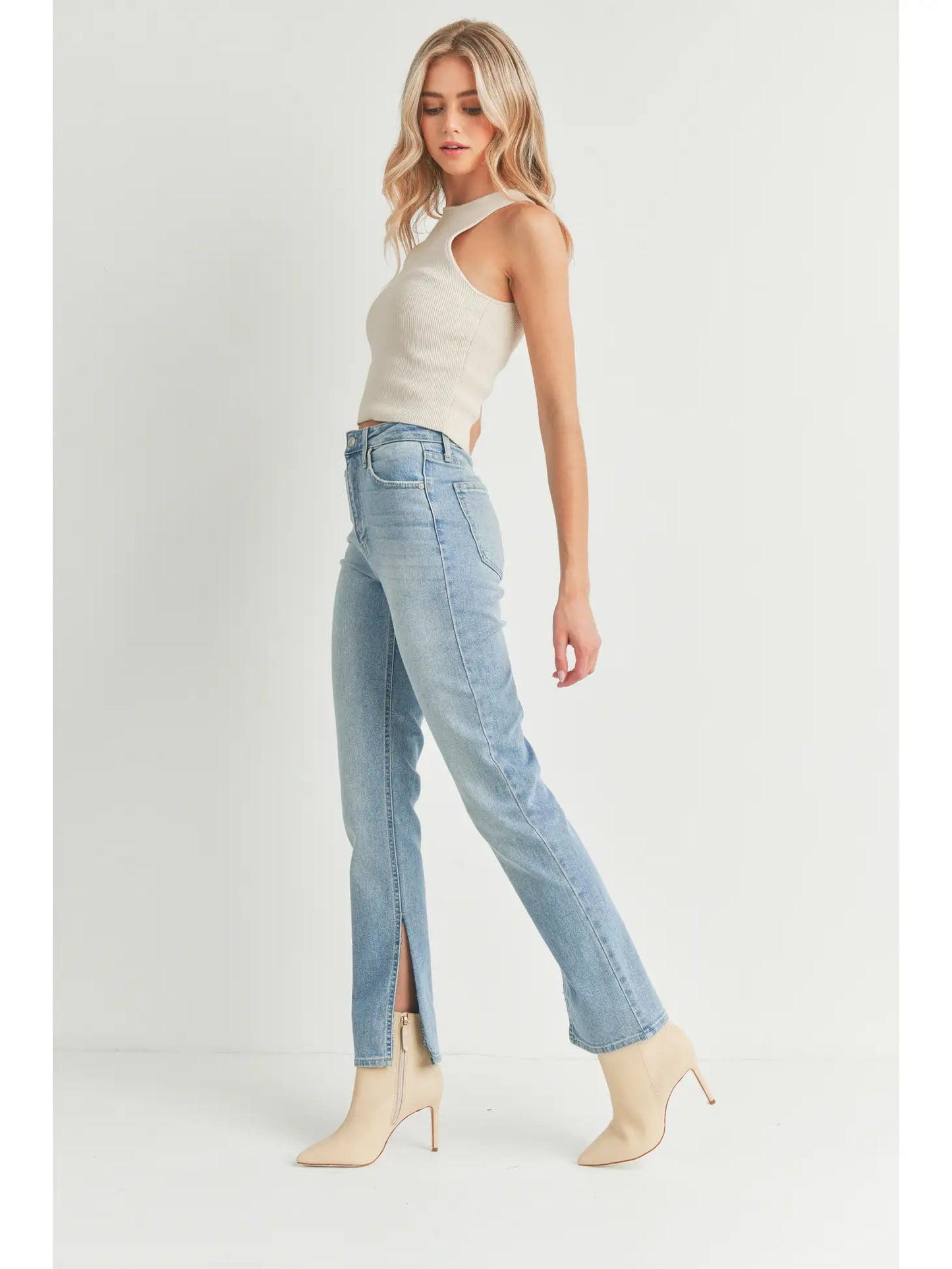 Slit Leg Straight Jean