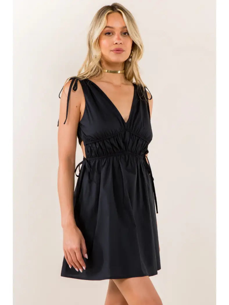 Poplin Side Cut Out Dress - Mimi & Rae