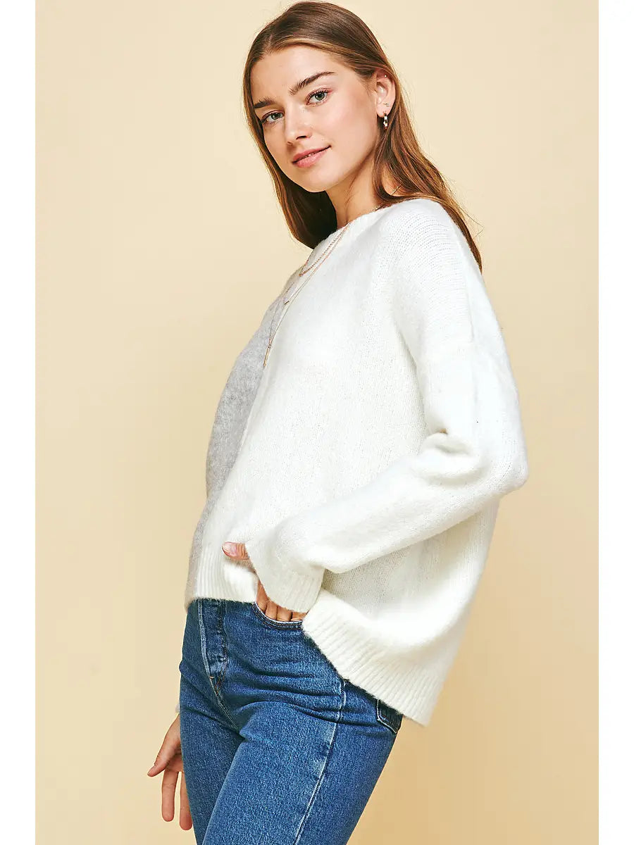 Split Color Block Sweater