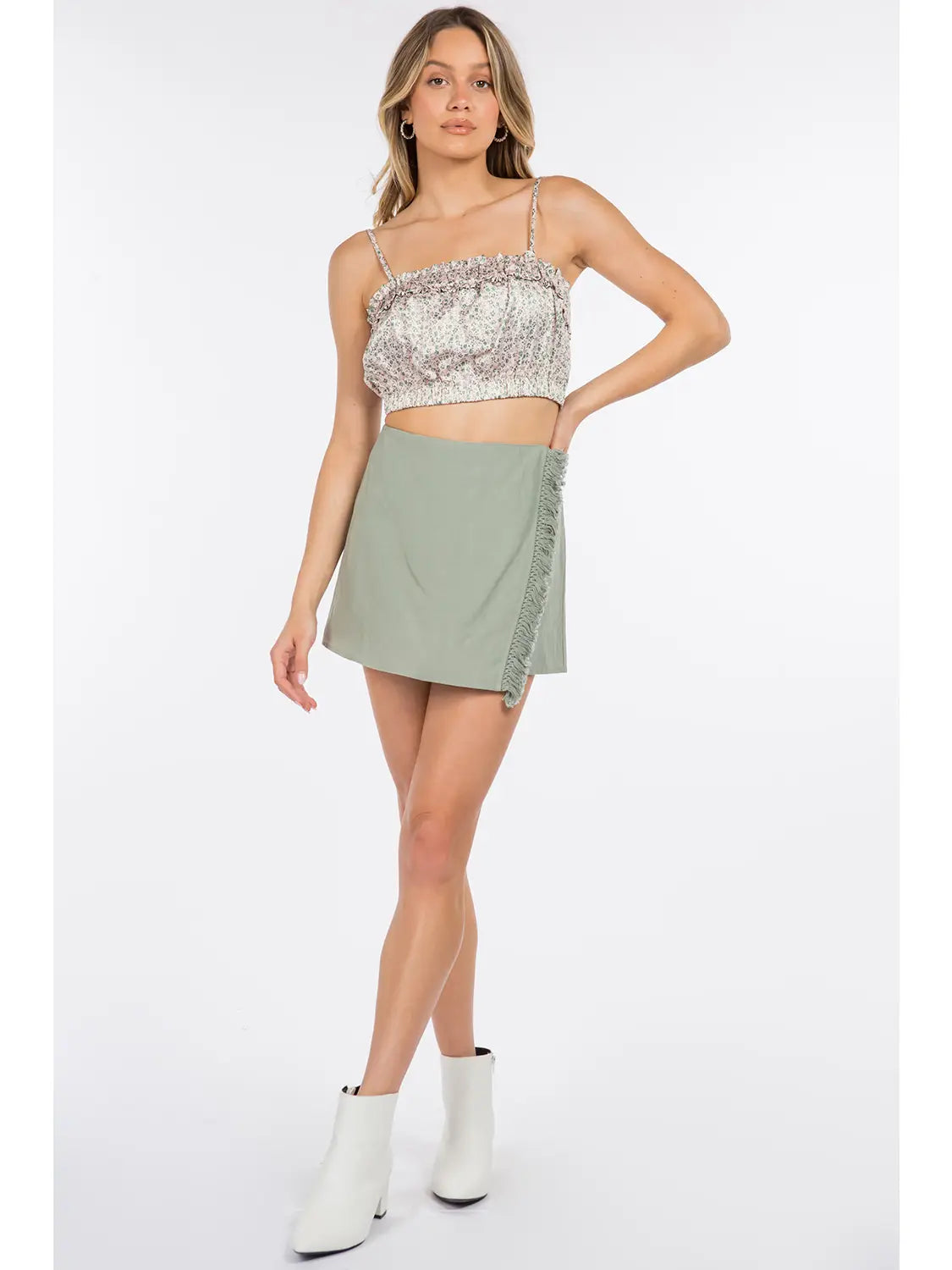 Linen Tassel Skort