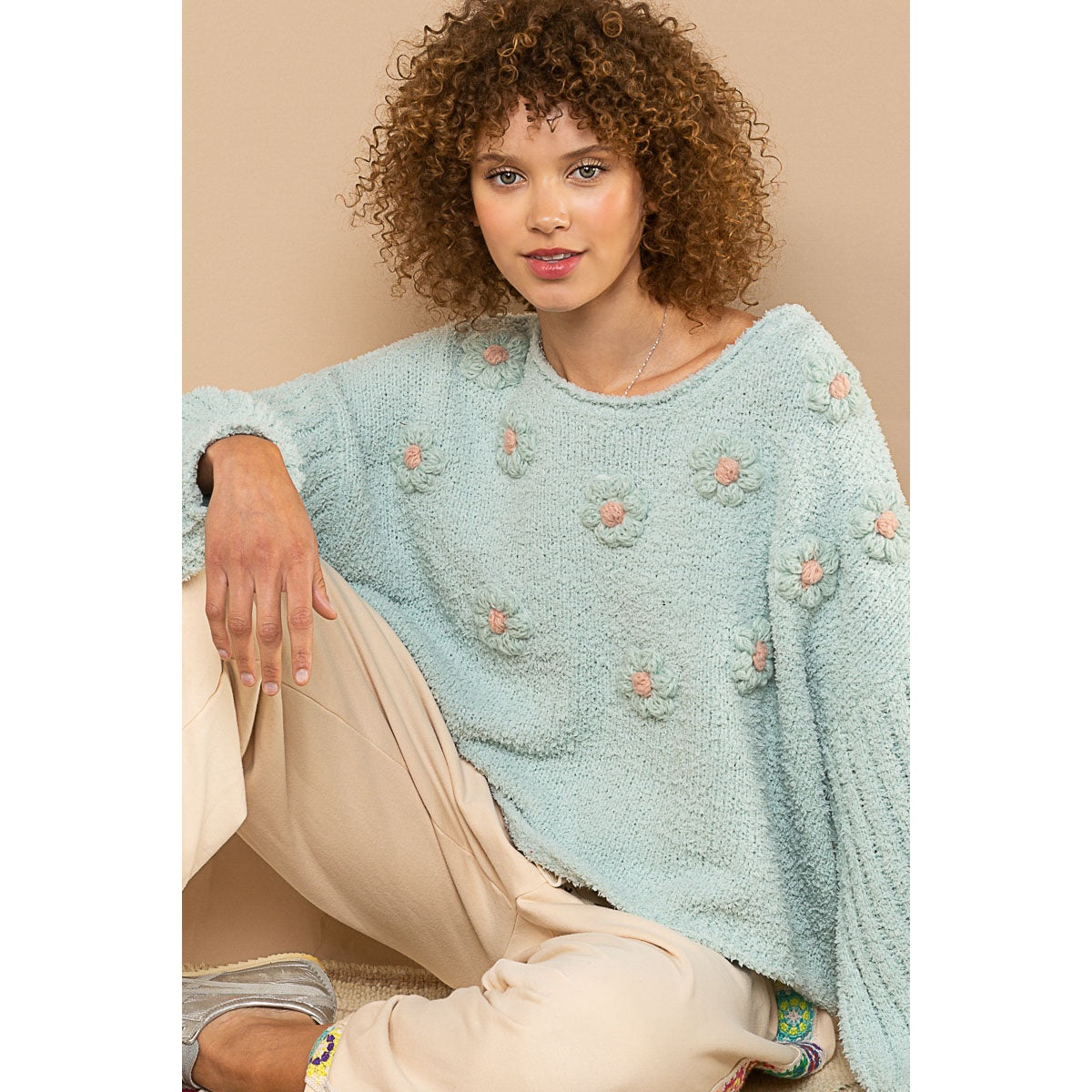 Floral Patch Fleece Pullover