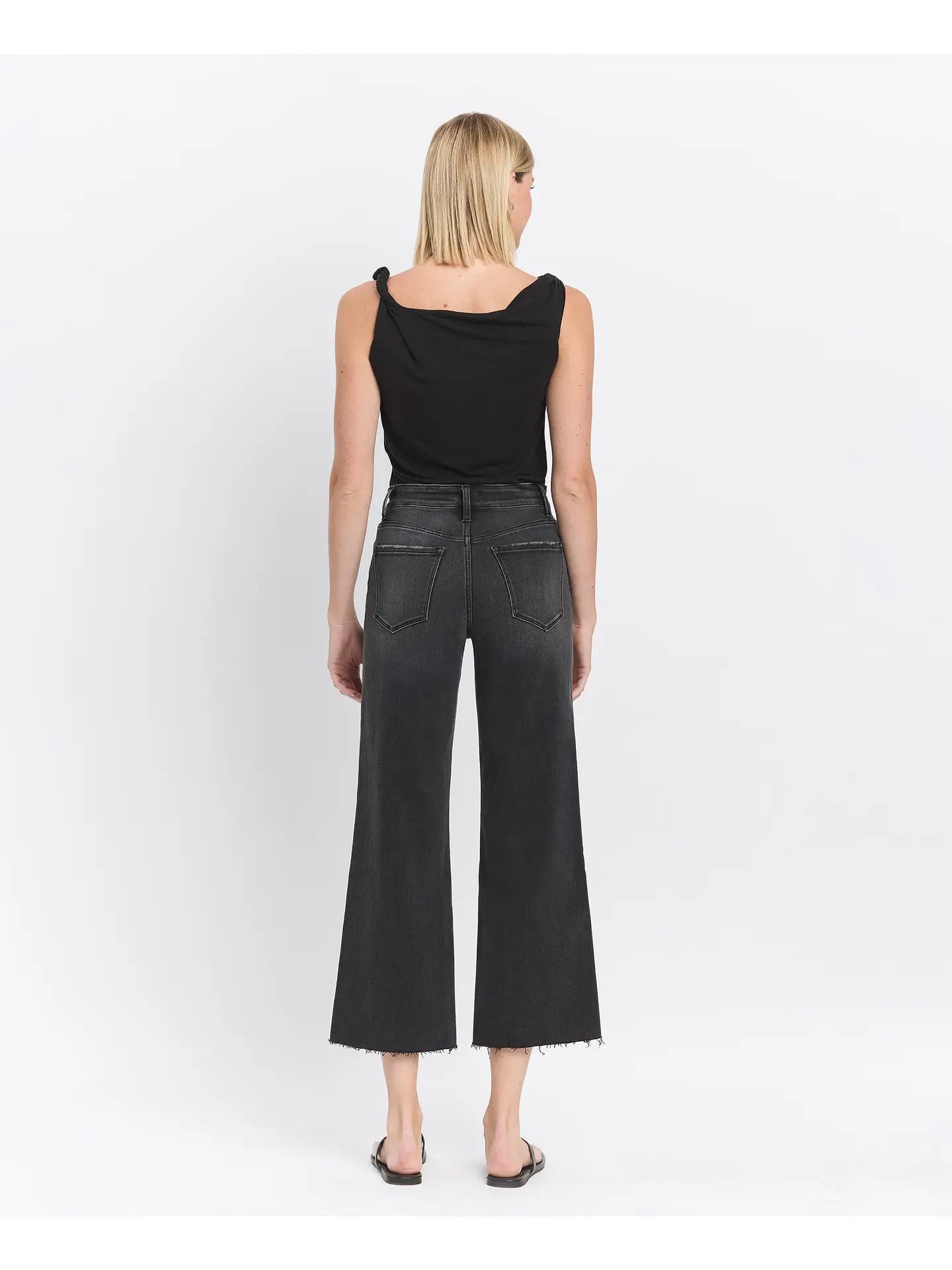 Washed Black Wide Leg Jeans