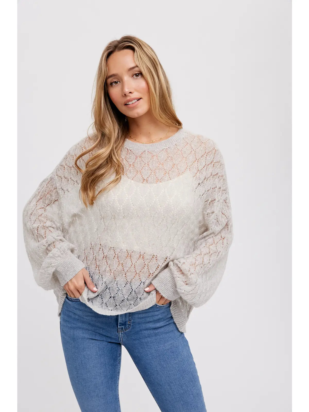 Pointelle Knit Pullover