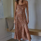 Animal Print Cowl Neck Maxi Dress