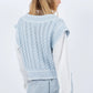 Whiteroom + Cactus Contrast Stitching Knitted Sweater Vest