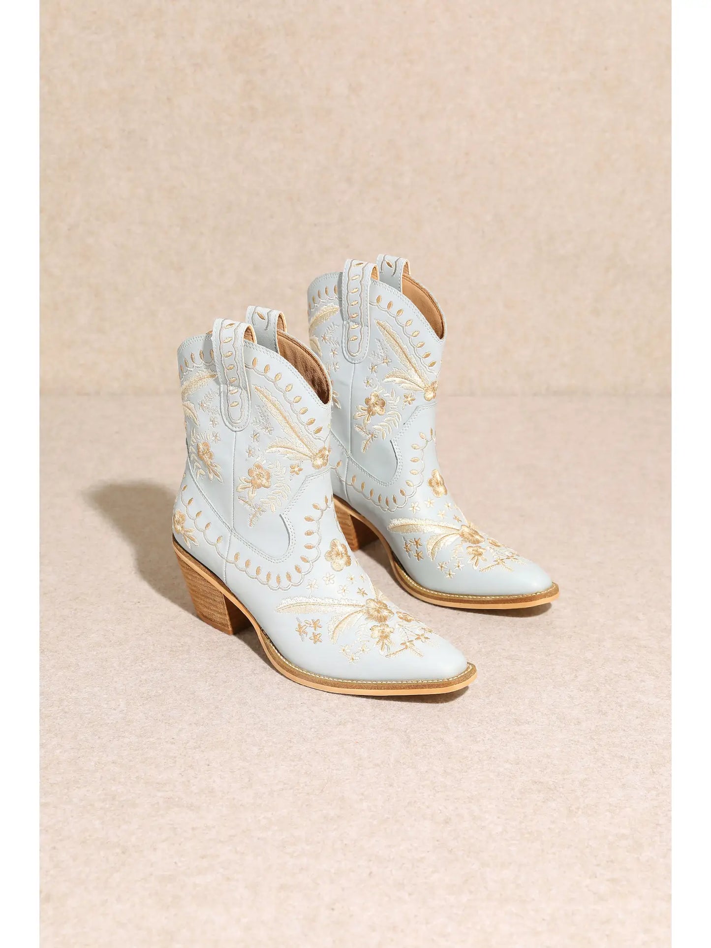 Embroidered Half Cowboy Boot