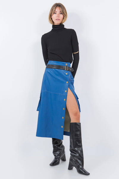 Side Button Closure Skirt