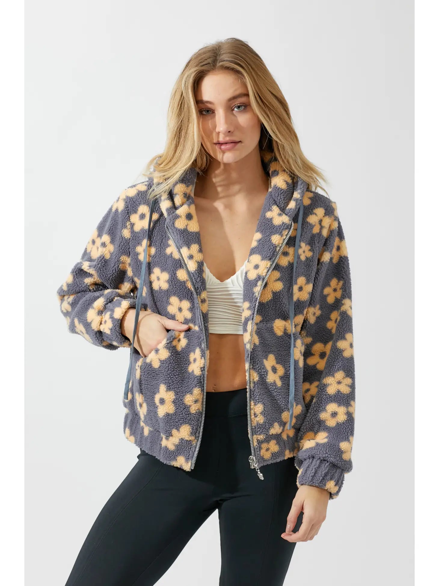 Teddy Daisy Print Jacket