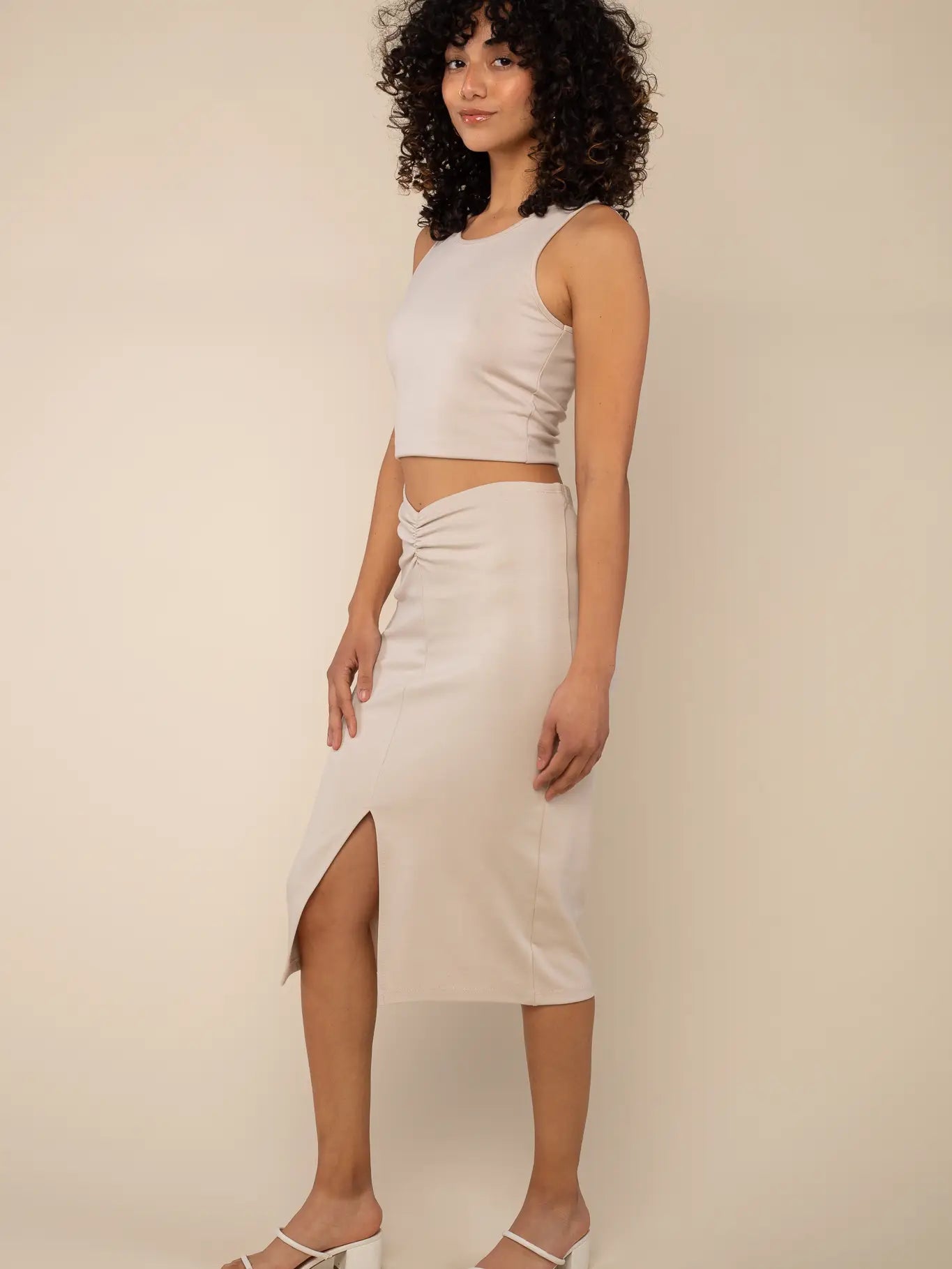 Ruched Jersey Skirt