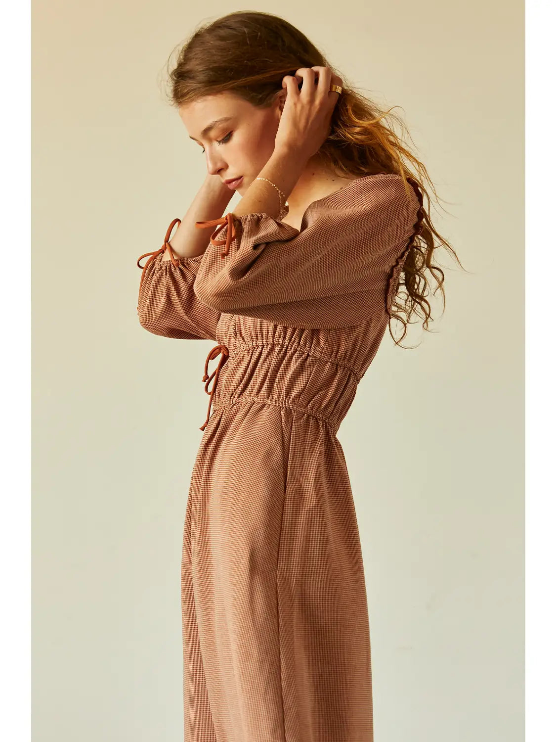Jaylene Check Midi Dress