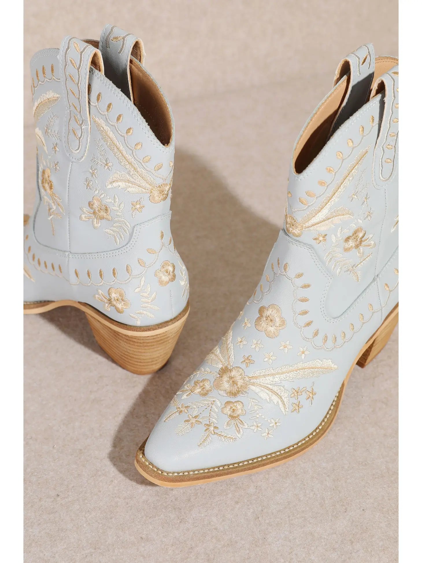 Embroidered Half Cowboy Boot