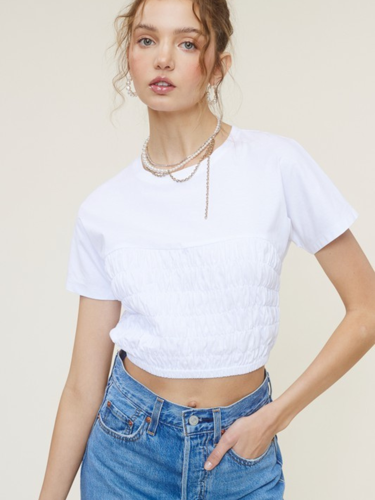 June Ruched Waist Tee - Mimi & Rae