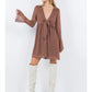Chiffon Front Tie Mini Dress