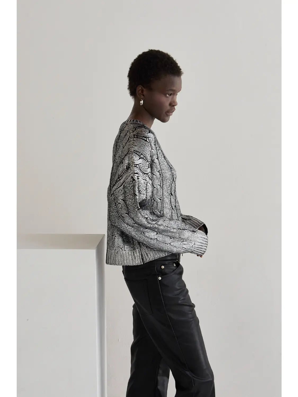 Alexandra Silver Laminated Sweater