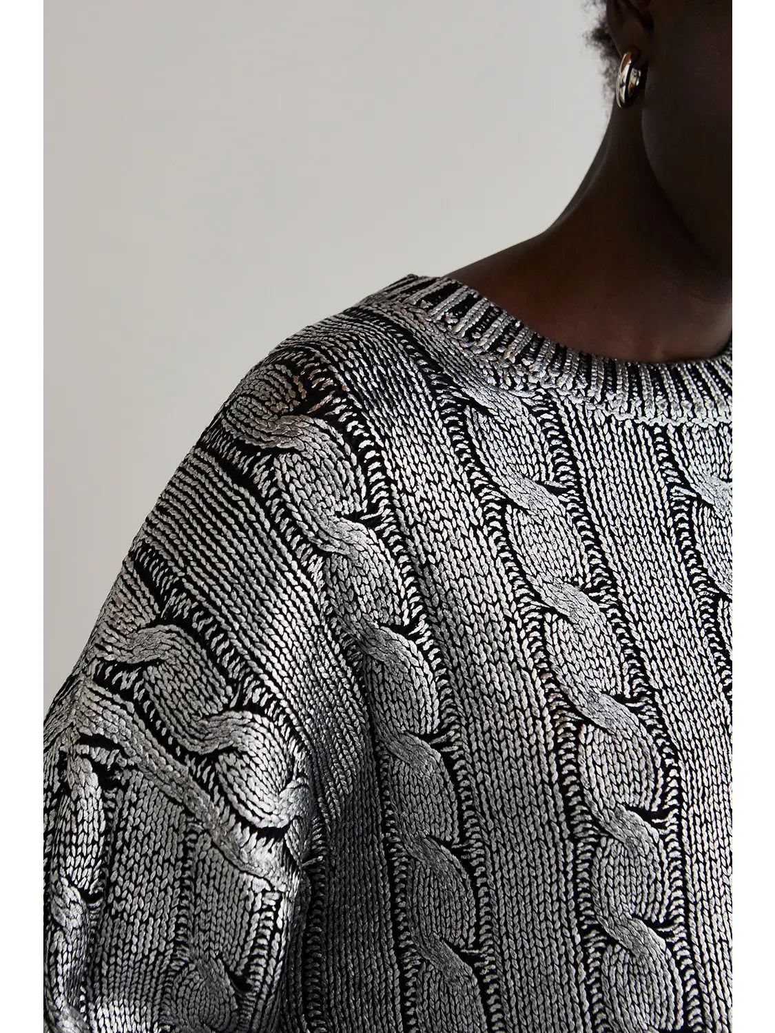 Alexandra Silver Laminated Sweater