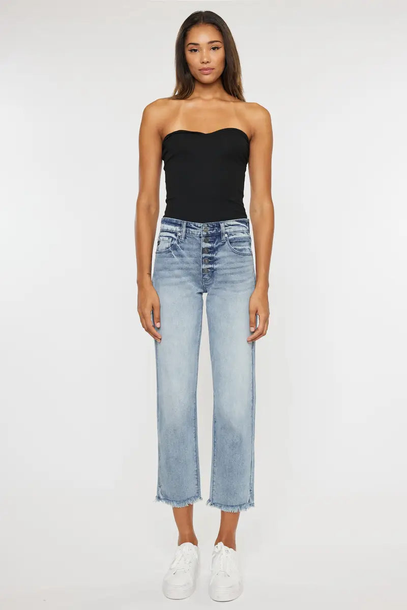 High Rise Straight Fit Jeans