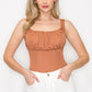 Ribbed and Ruched Bodysuit