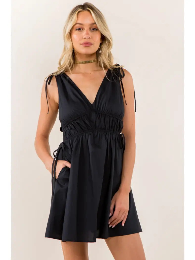 Poplin Side Cut Out Dress - Mimi & Rae