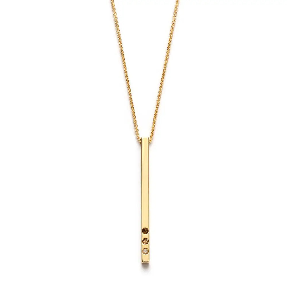 Gold Bar with Ombre Crystal Necklace