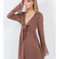 Chiffon Front Tie Mini Dress