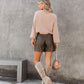 Pleated Leather Short