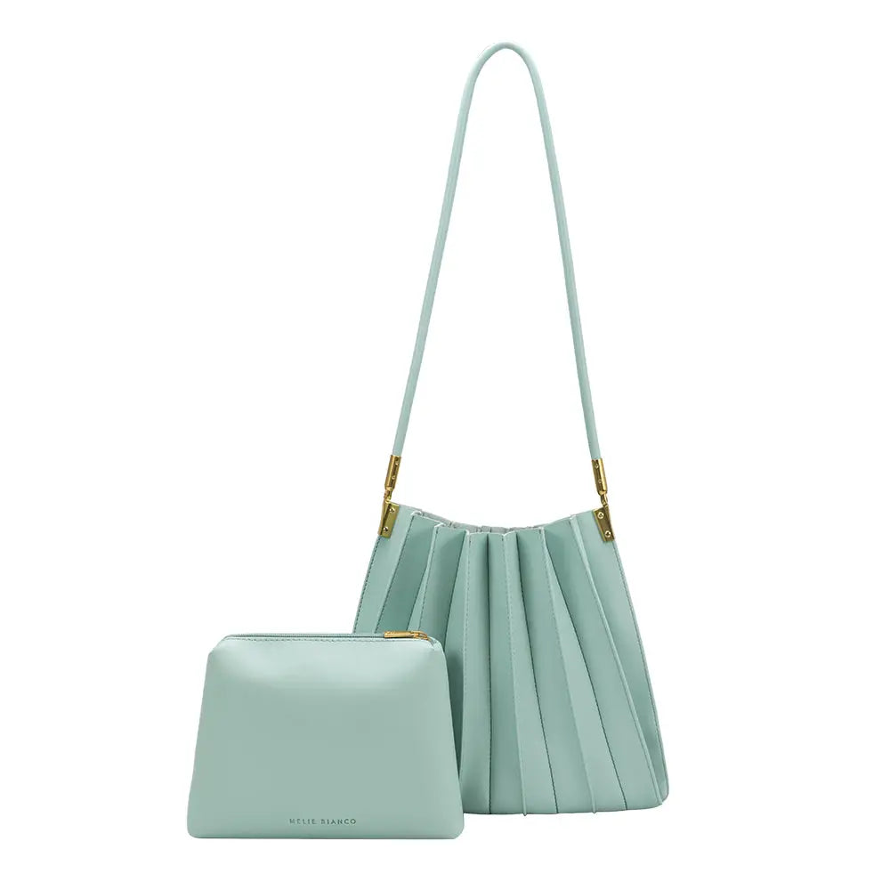 Carrie Pleated Vegan Shoulder Bag - Mimi & Rae