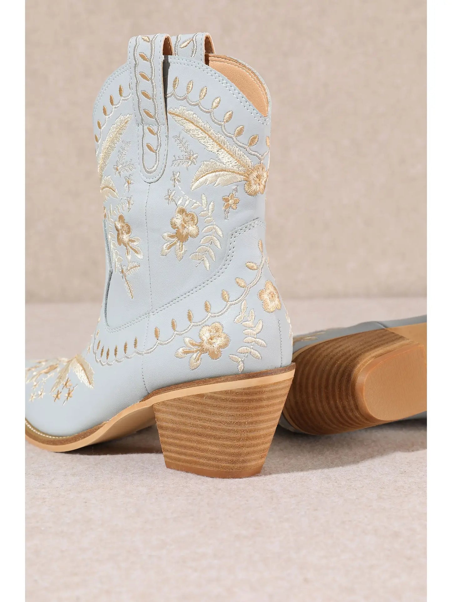 Embroidered Half Cowboy Boot