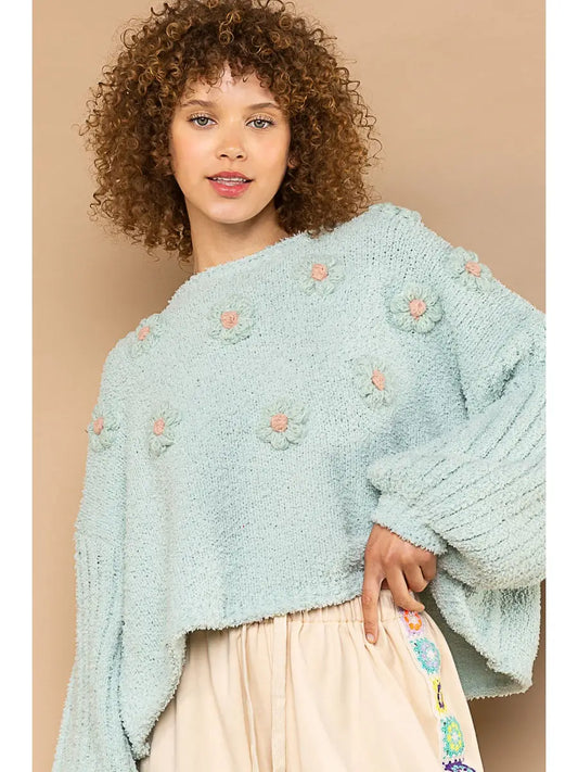 Floral Patch Fleece Pullover
