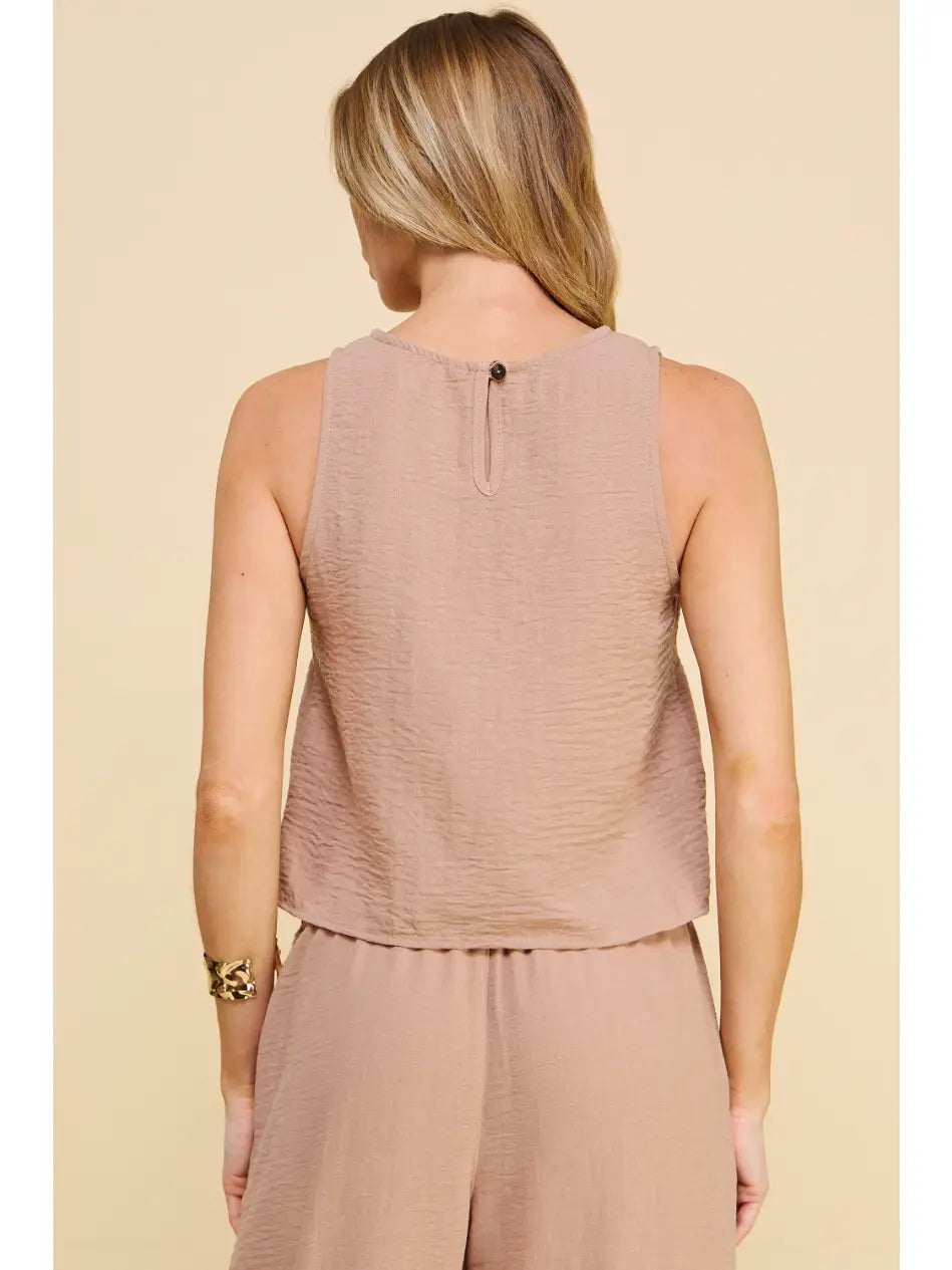 Textured Tank in Taupe