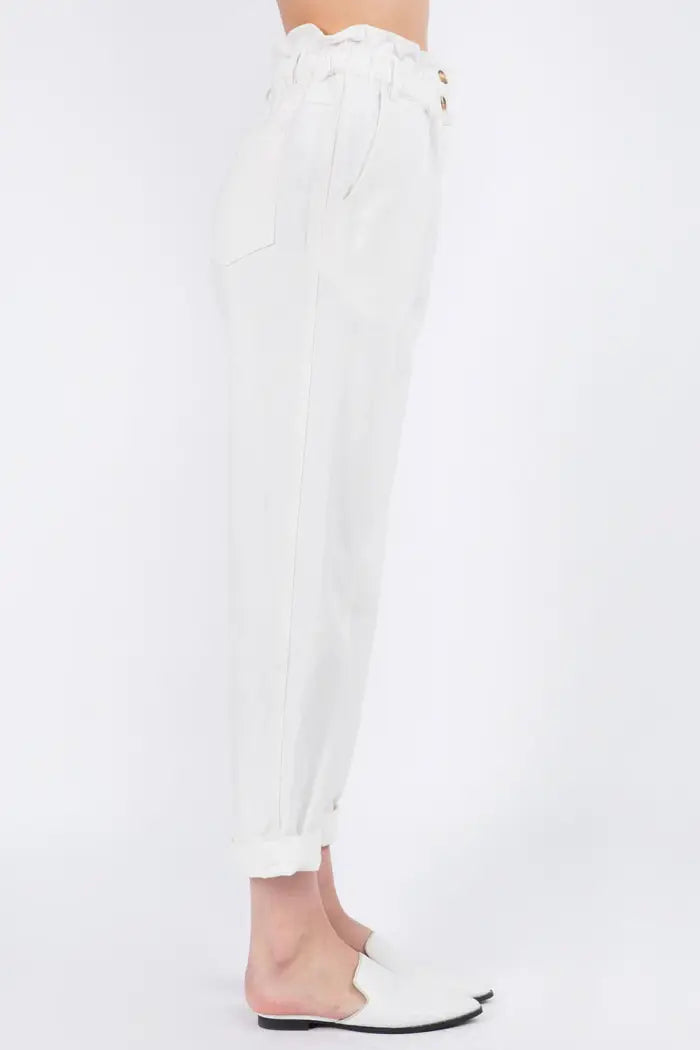 Paperbag Ruffle Waist Pants - Mimi & Rae