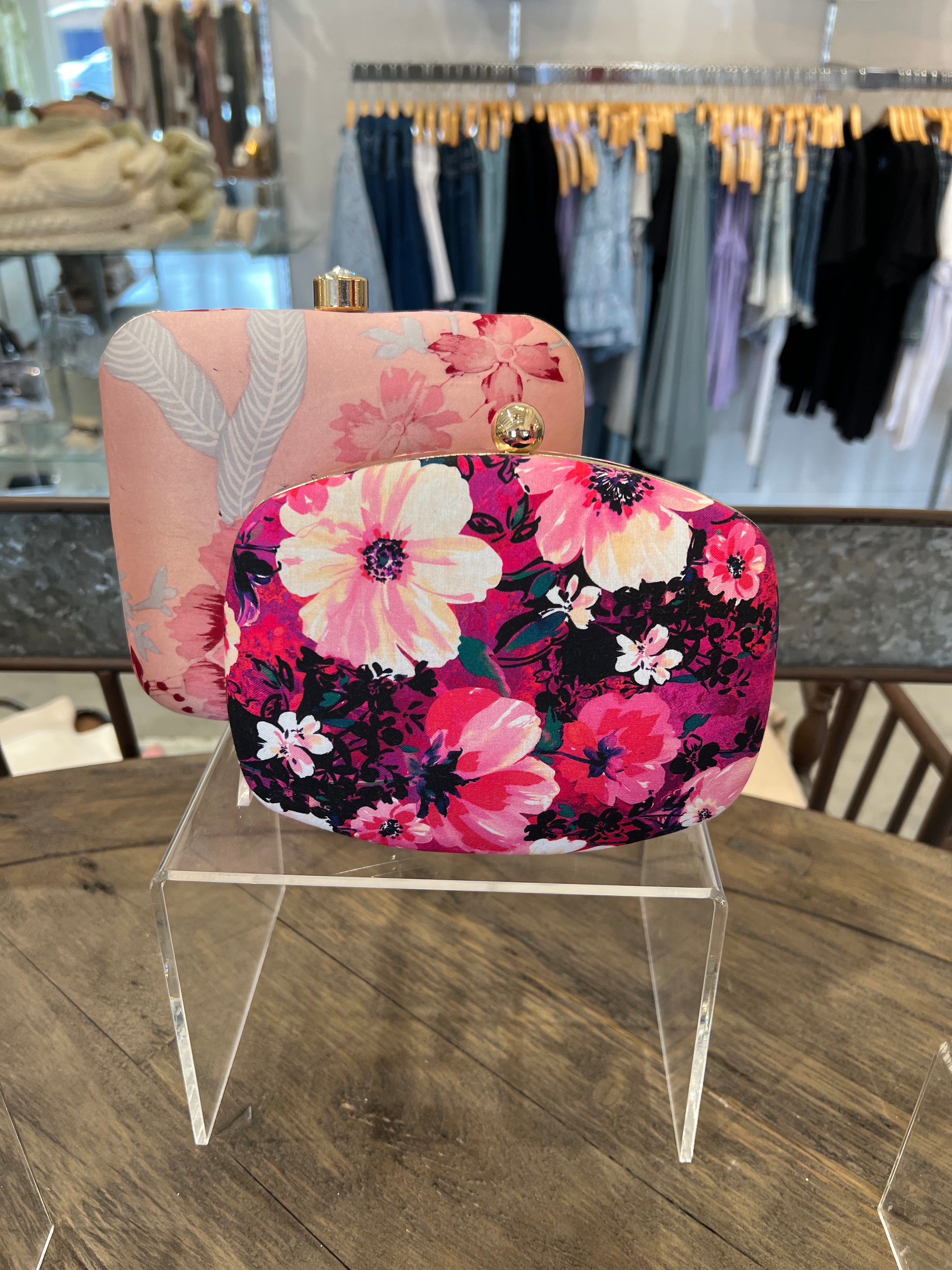 Darya Accessories Pink Floral Clutch - Mimi & Rae