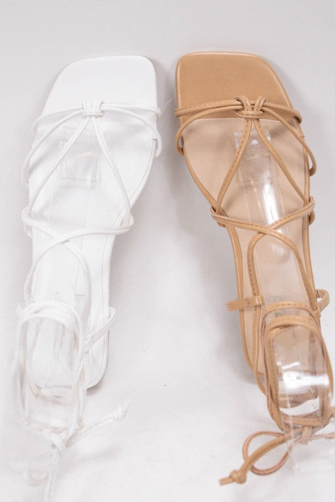 Bunya White Strappy Sandals - Mimi & Rae