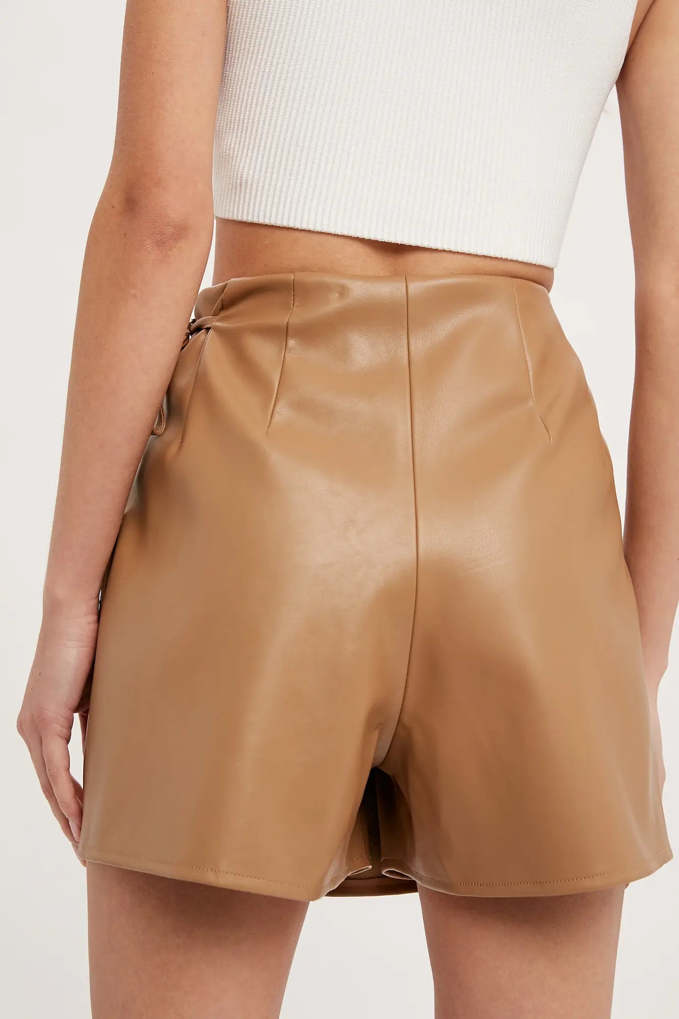 Vegan Leather Crossover Skort