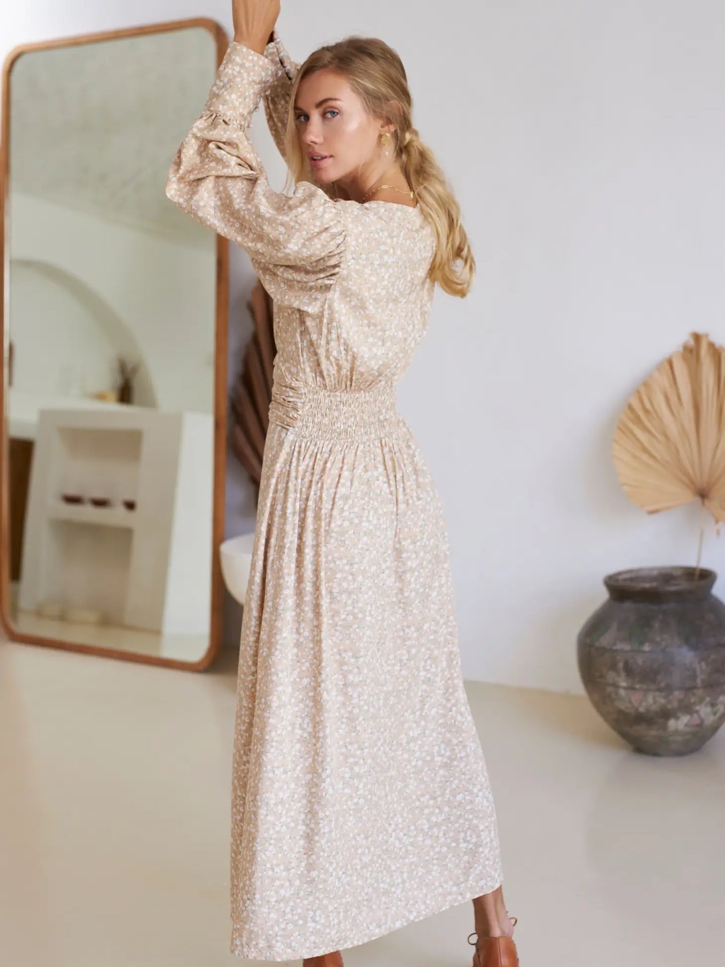 Juliette Long Sleeve Midi Floral Dress
