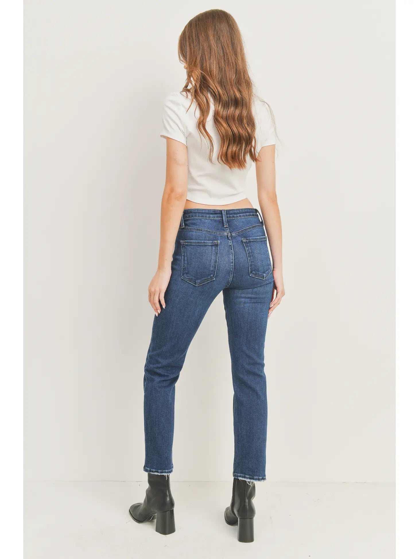 Slim Straight Cropped Denim