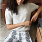 Greylin Francis Cozy Marled Knit Short Sleeve Knit Top