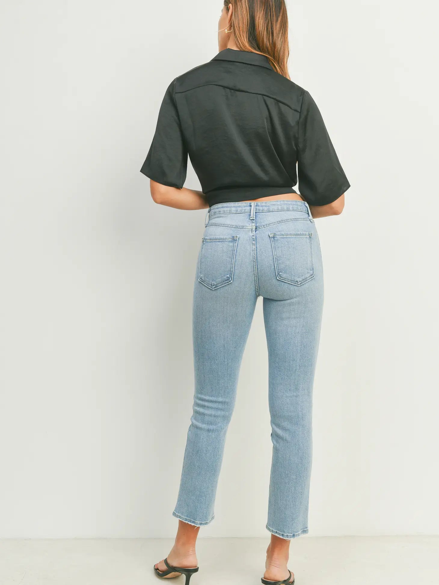 Slim Straight Cropped Denim