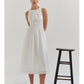 Halter Midi Dress in White
