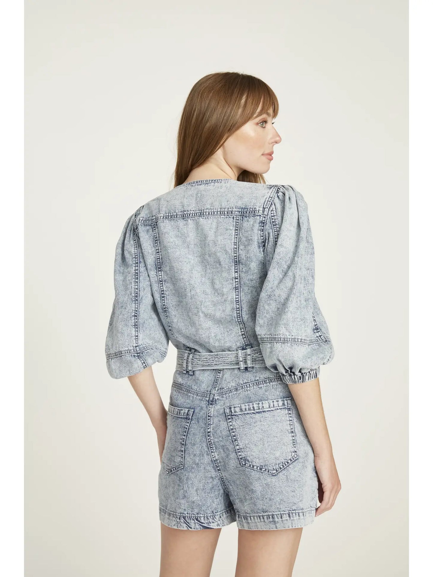 Quilted Denim Romper