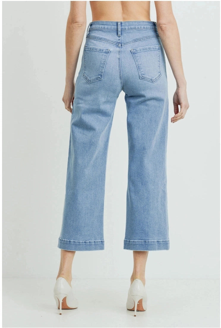 Crop Classic Wide Leg Jeans - Mimi & Rae