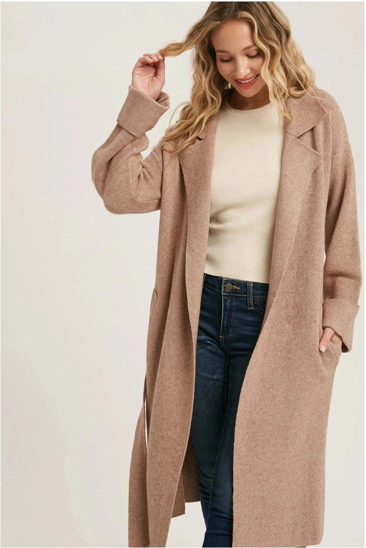 Effortless Knitted Trench Coat