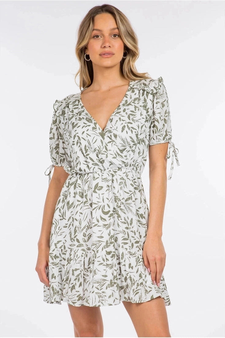 Whiteroom + Cactus Leaf Print Mini Dress - Mimi & Rae