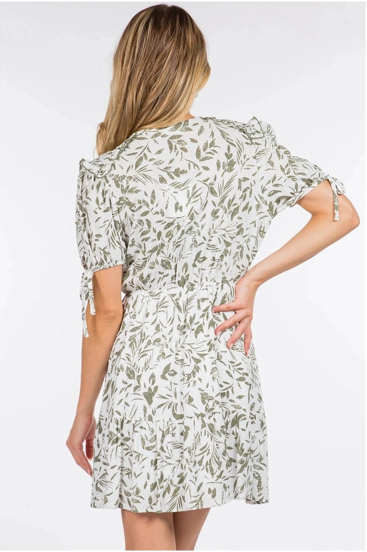 Whiteroom + Cactus Leaf Print Mini Dress - Mimi & Rae