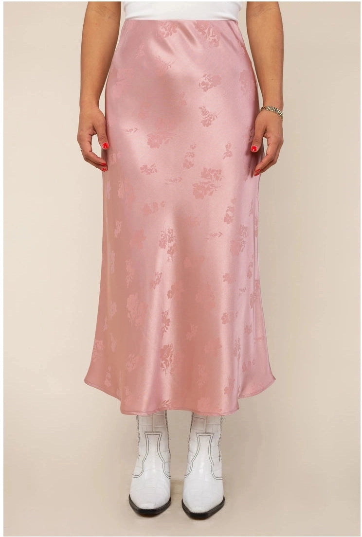 Floral Jacquard Skirt in Rose