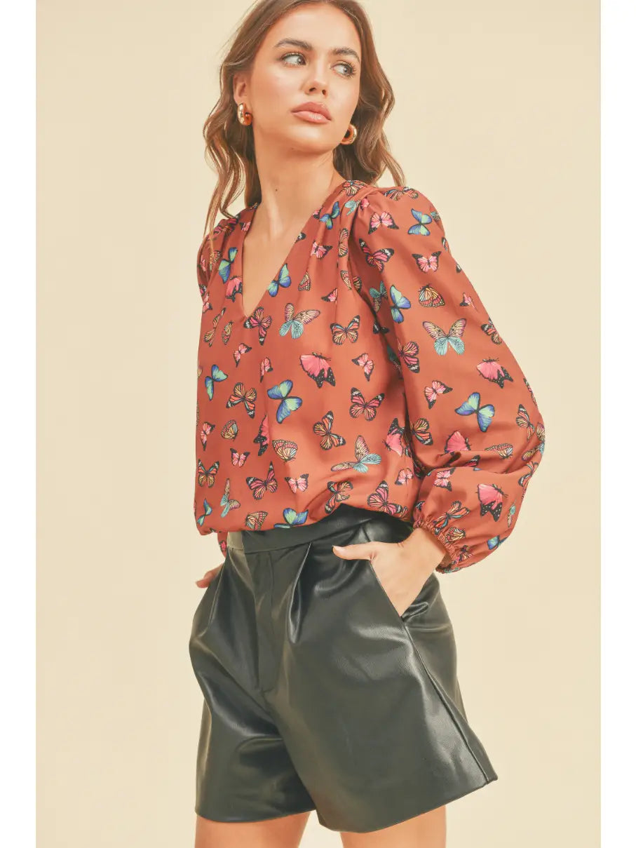 Butterfly Print Blouse