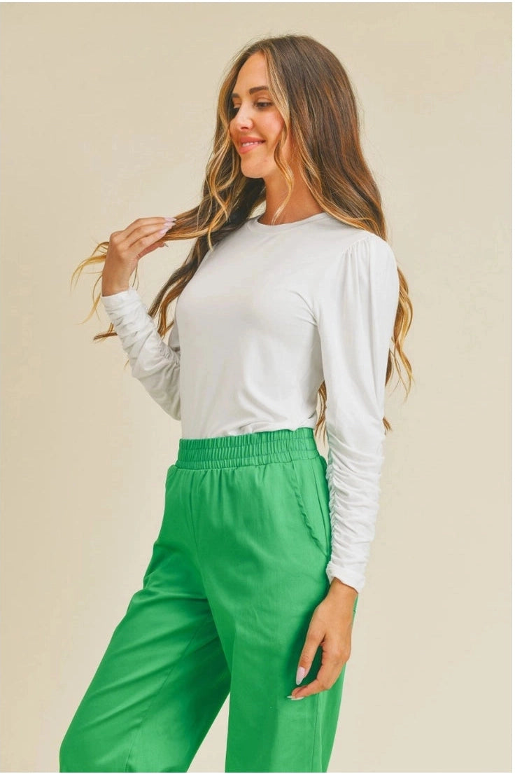 Twinkle Ruched Sleeve Blouse