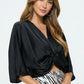 Satin Front Twist Top